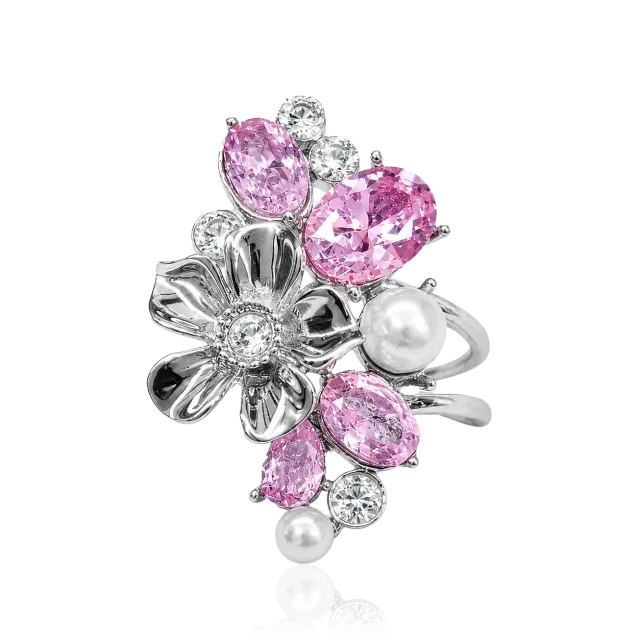 IOAKU La Fleur Garden ring rosa messing