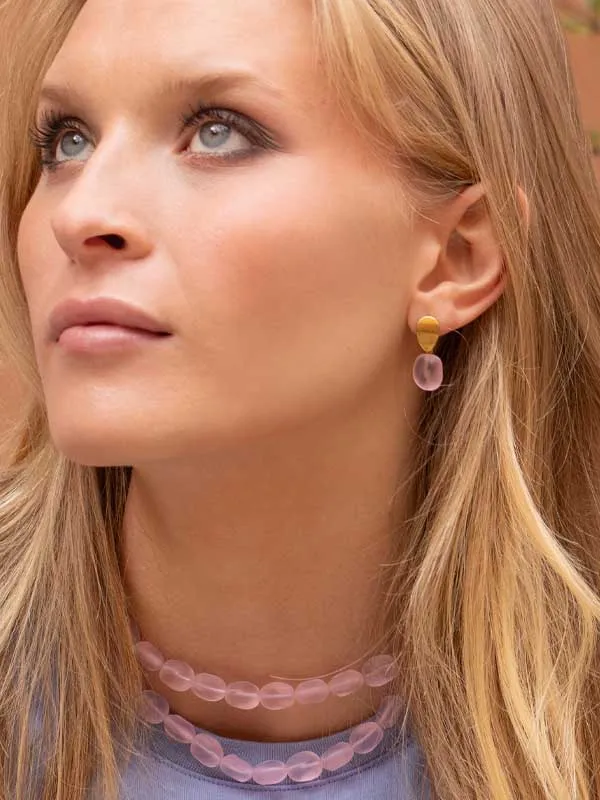pfg Stockholm Summer Candy øredobber rosa gull