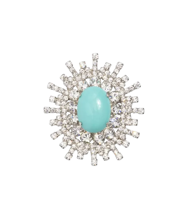 Loren Hope Stevie brosje Turquoise glass 3,8 cm