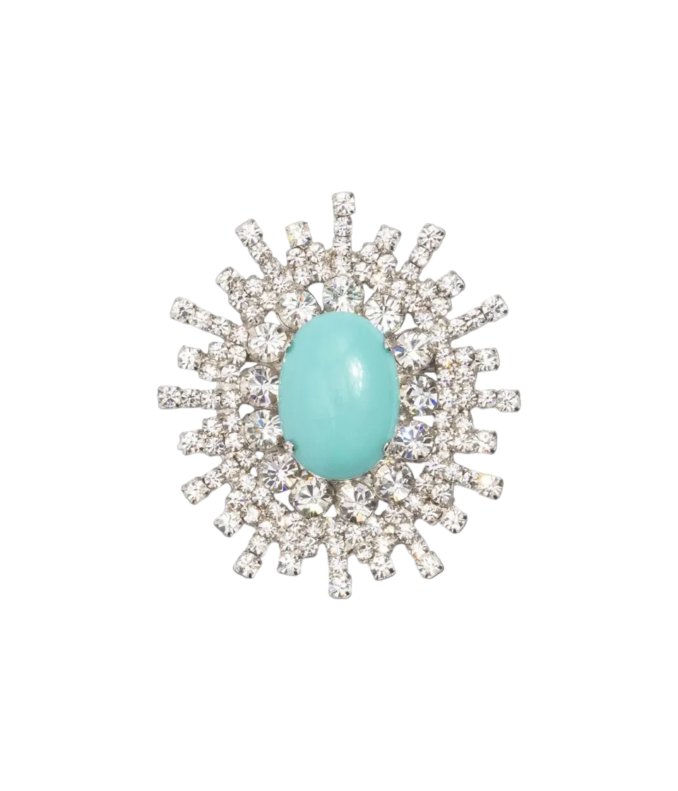 Loren Hope Stevie brosje Turquoise glass 3,8 cm