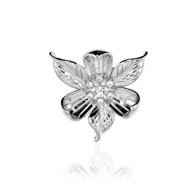 IOAKU Sakura brosje gull 5,5 cm blomst kirsebærblomst