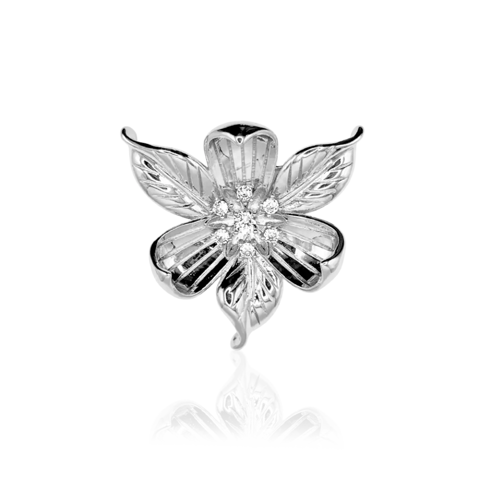 IOAKU Sakura brosje gull 5,5 cm blomst kirsebærblomst
