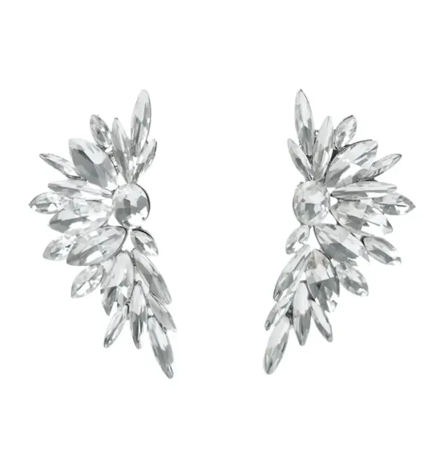 Wos WOS UP Oksana øredobber sølv strass 6,5 cm