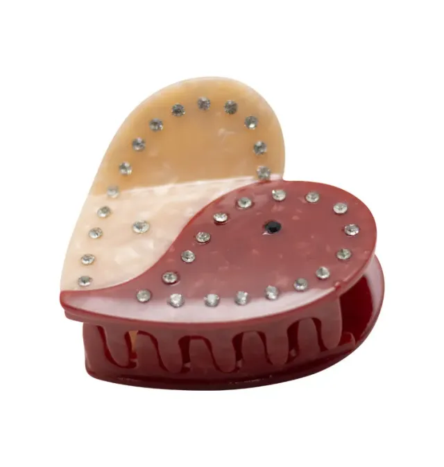 Wos WOS UP Love Me hårklype beige rød 6 cm