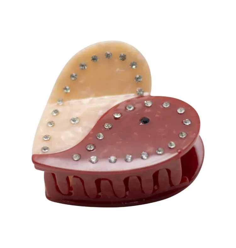 Wos WOS UP Love Me hårklype beige rød 6 cm