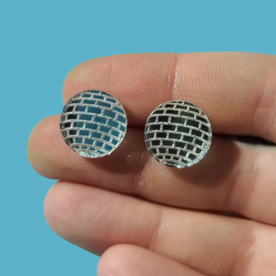 MiniKitty Disco Ball Mirror Studs øredobber speil