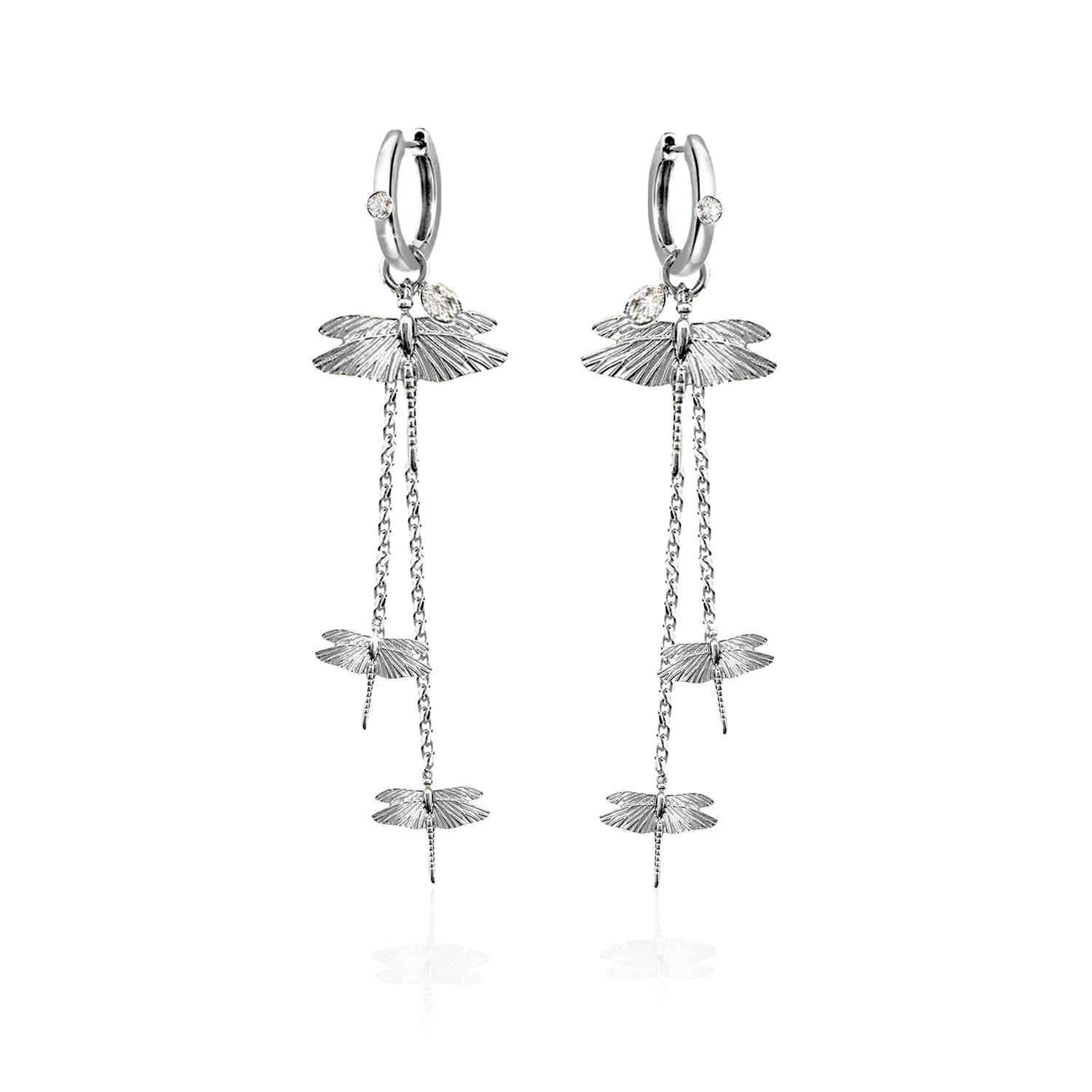 IOAKU Dragonfly Reborn multi-hoops øredobber gull