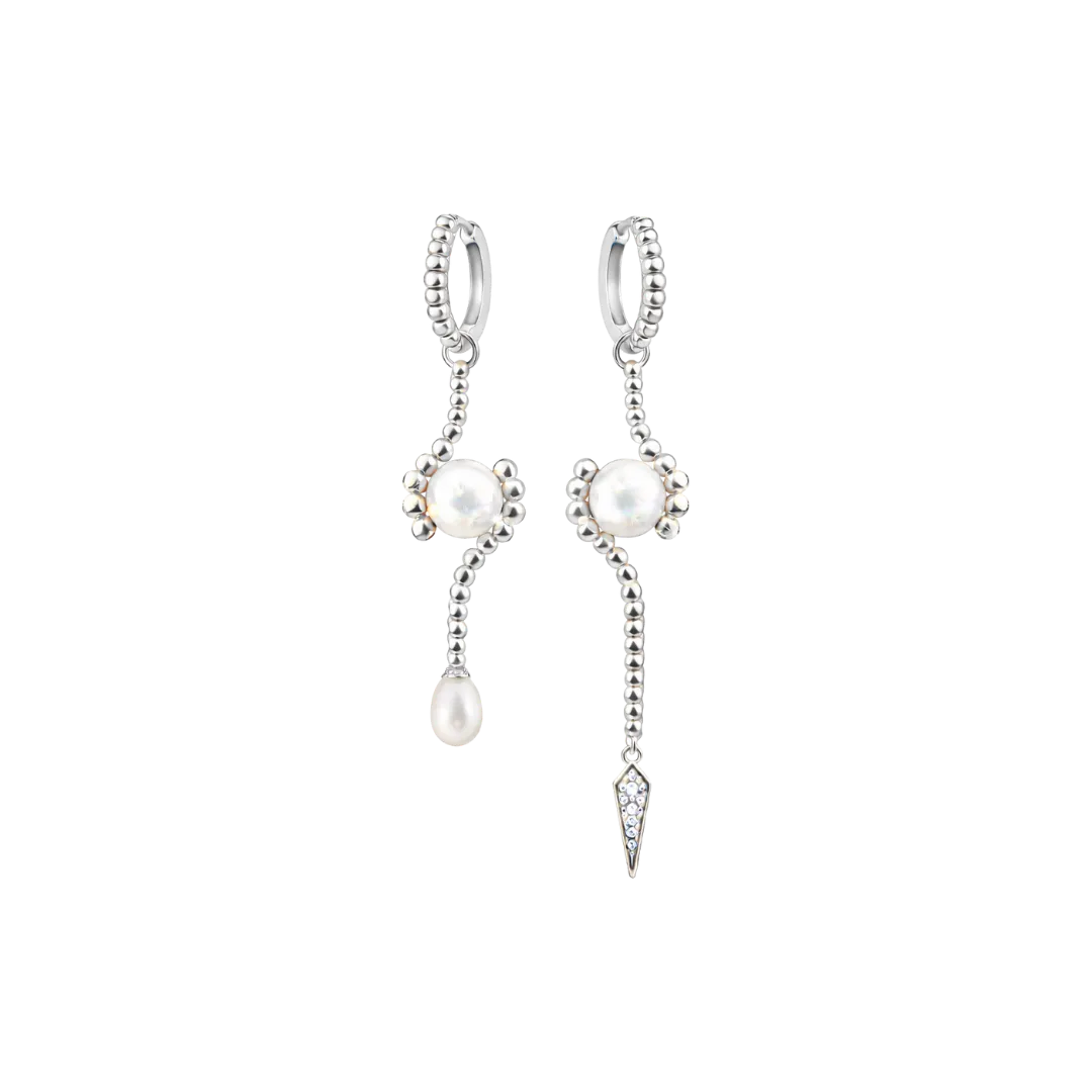 IOAKU Sculptural Pearl Hoop øringer gull perle organisk