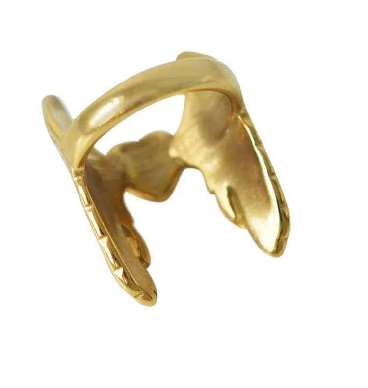 Wos UP Angel hjertering gull 18 mm 18k forgylt