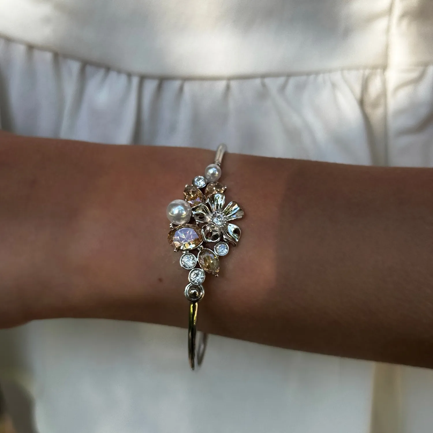 IOAKU La Fleur Sirène Garden cuff armbånd champagne