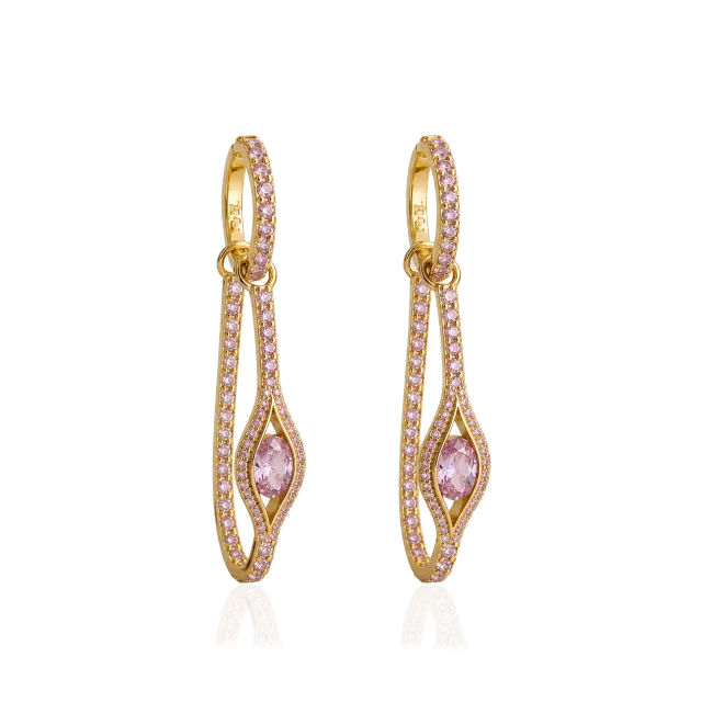 IOAKU Elecktra Sparkle Eye hoop øredobber rosa 5 cm
