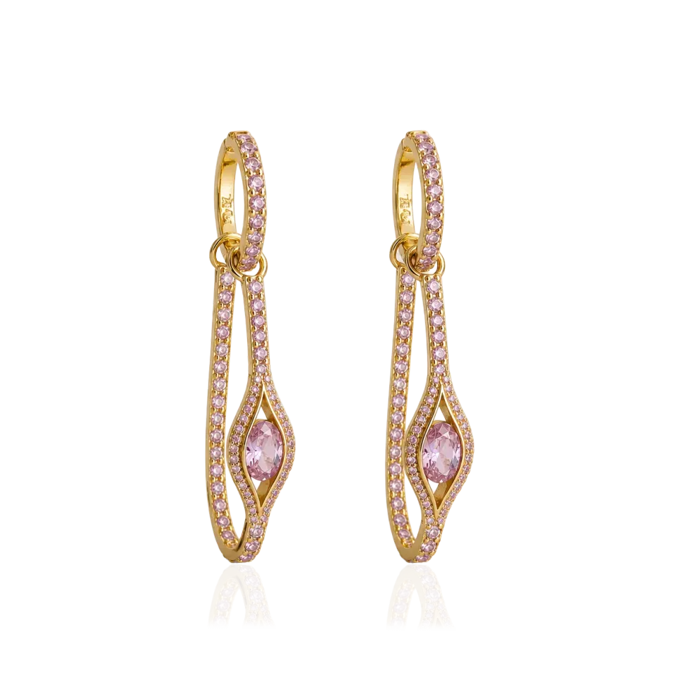 IOAKU Elecktra Sparkle Eye hoop øredobber rosa 5 cm