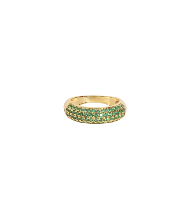 Loren Hope Veyra ring emerald grønn pavé str 7-8