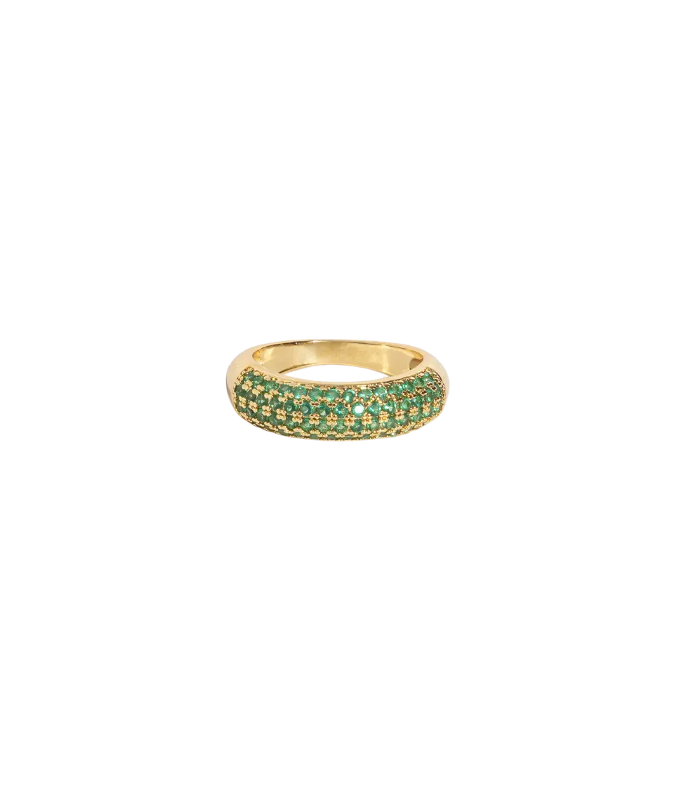 Loren Hope Veyra ring emerald grønn pavé str 7-8