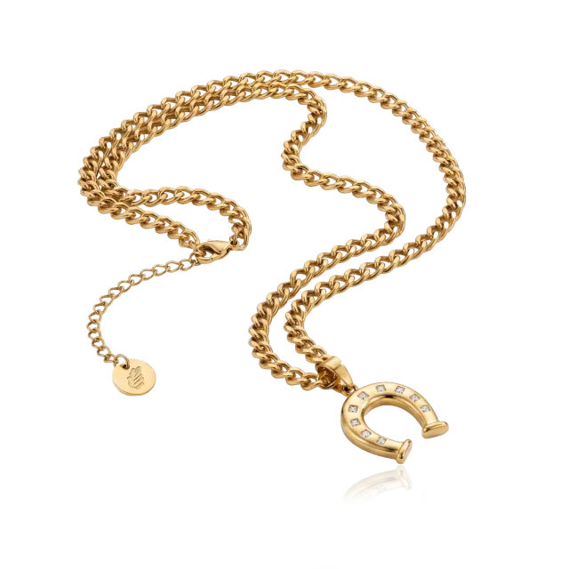 IOAKU Golden Horseshoe halskjede gull hestesko
