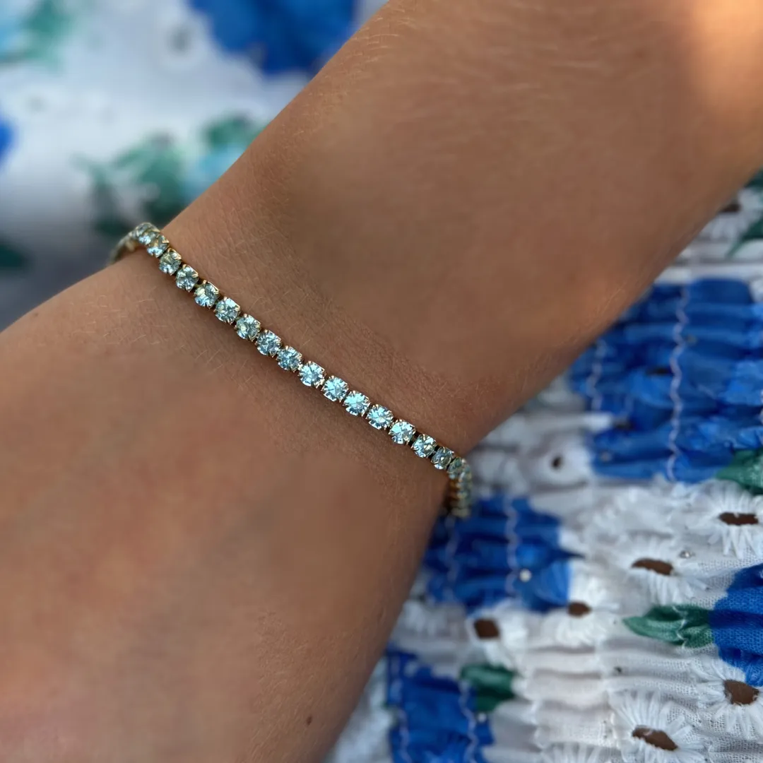 IOAKU Tennis Crystal armbånd 3 mm hvit gull
