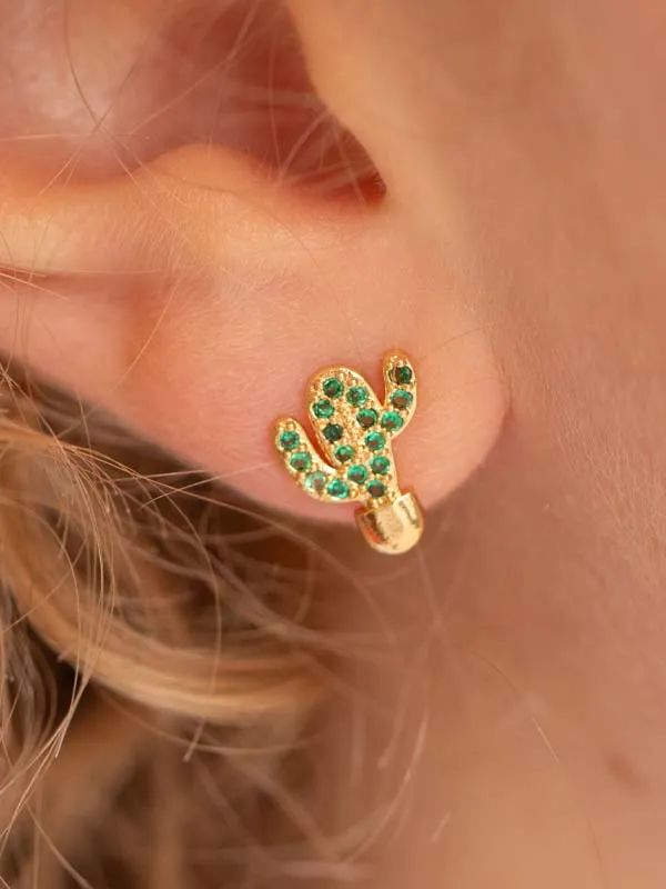 pfg Stockholm Cactus øredobber grønn zirkonia