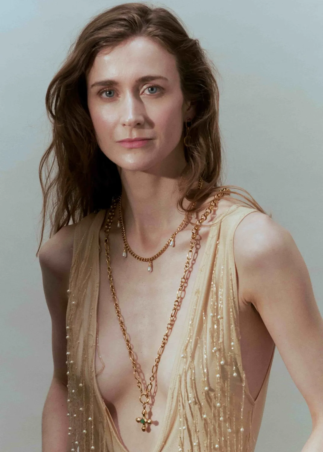 Wos Maria Necklace langt halskjede gull 90 cm
