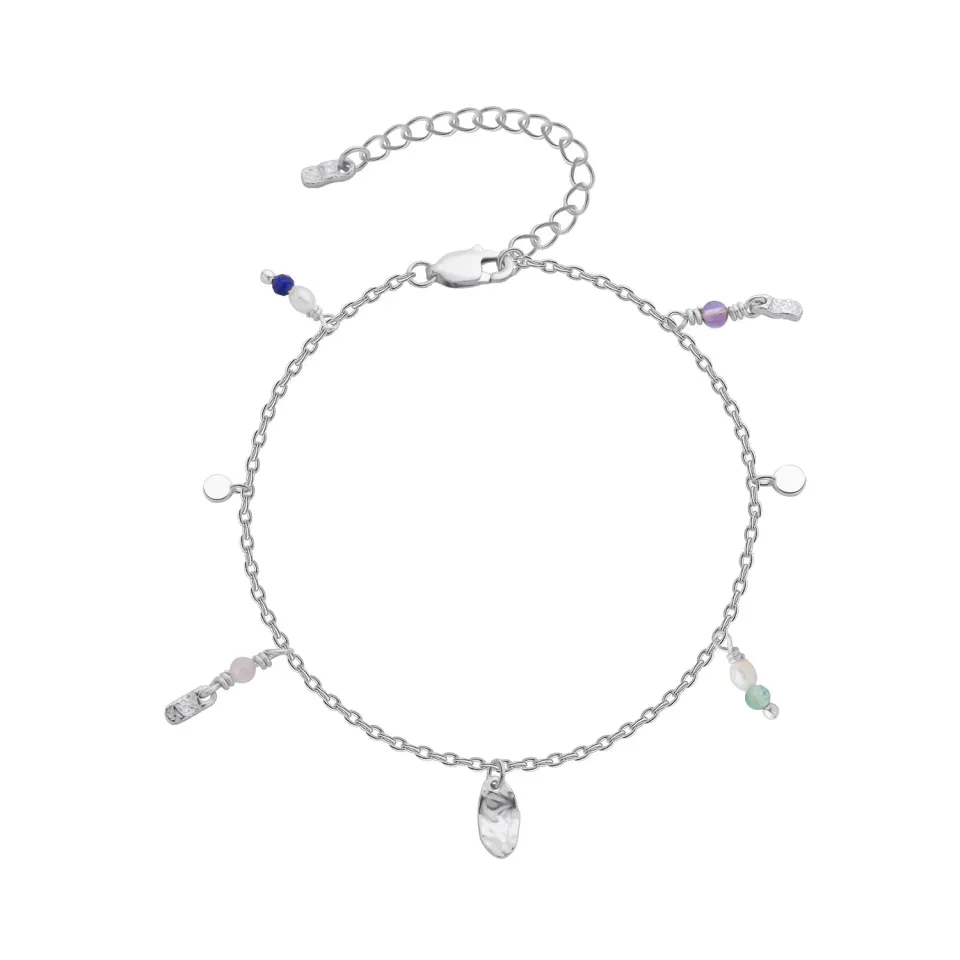 Wioga Frigga armbånd sølv stein 15,5-19 cm