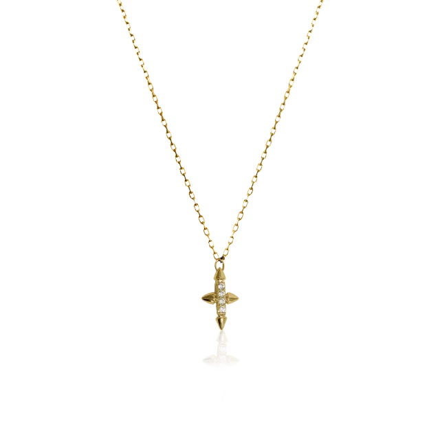 IOAKU Eternal Cross Pendant halskjede gull kors