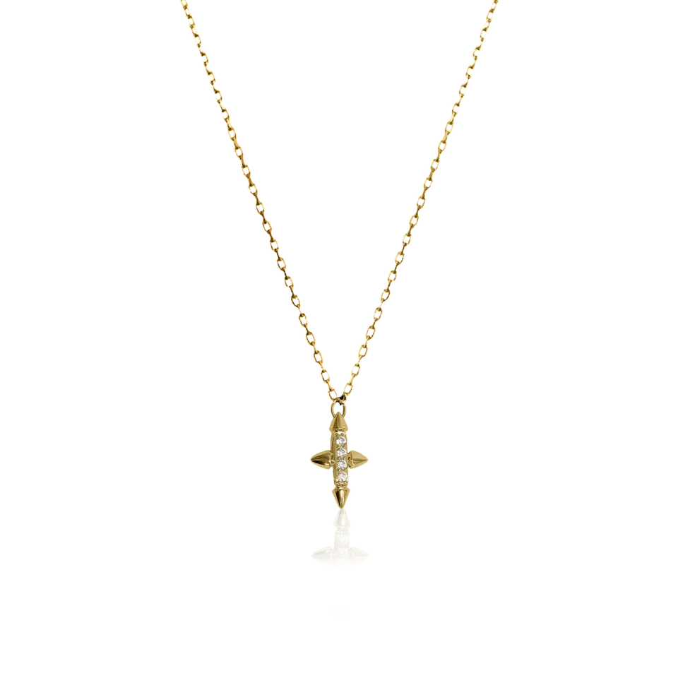 IOAKU Eternal Cross Pendant halskjede gull kors