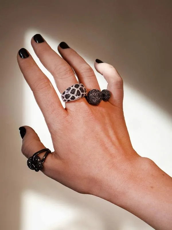 pfg Stockholm Frida ring svart cubic zirconia