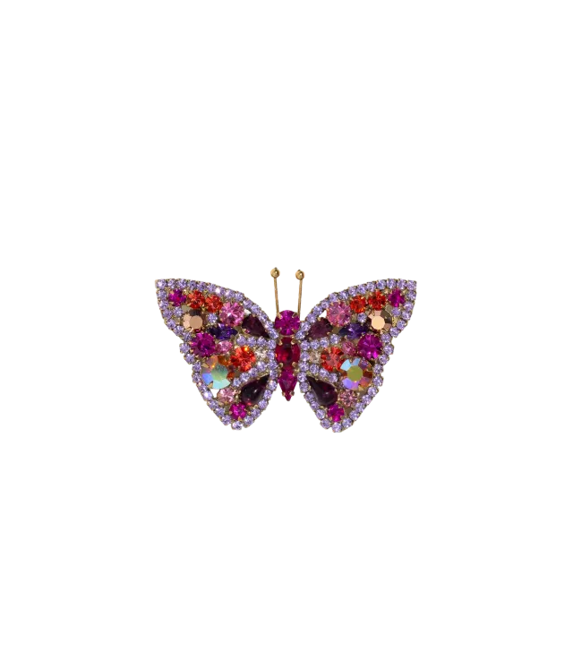 Loren Hope Butterfly brosje fuchsia glass限 vintagestein