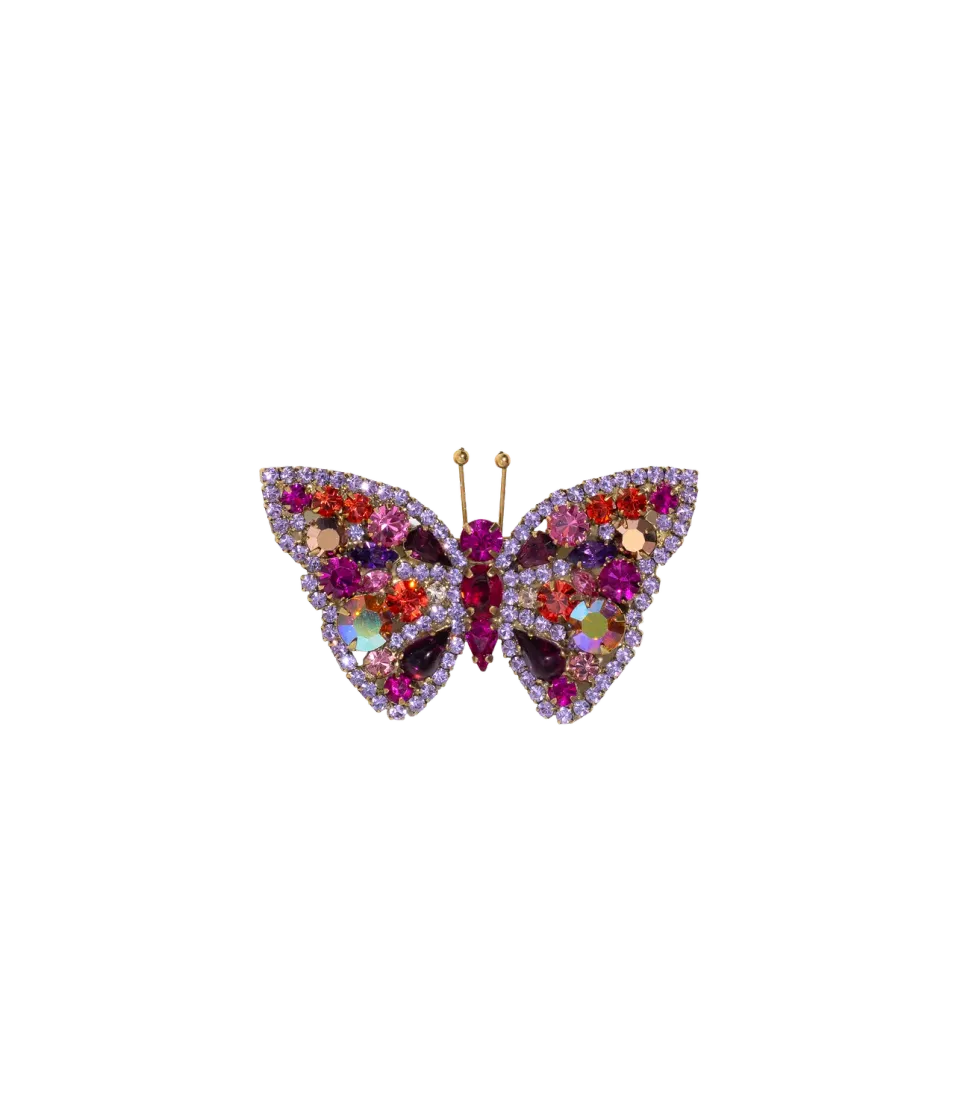 Loren Hope Butterfly brosje fuchsia glass限 vintagestein
