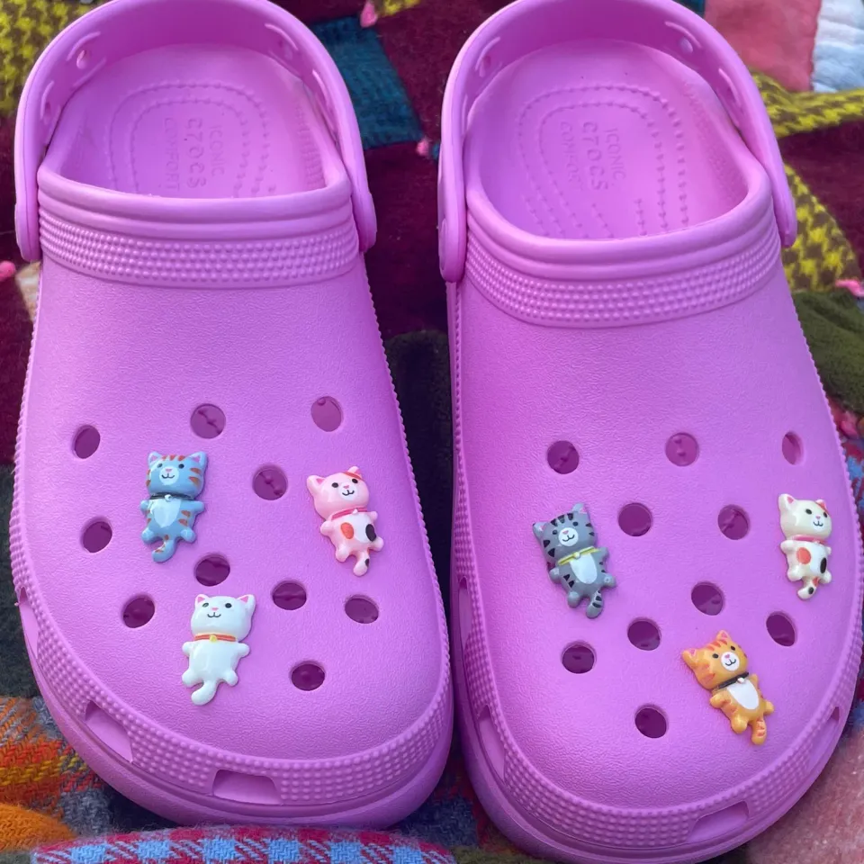 MiniKitty Mini Kitty Croc Charms anheng grå stripet katt