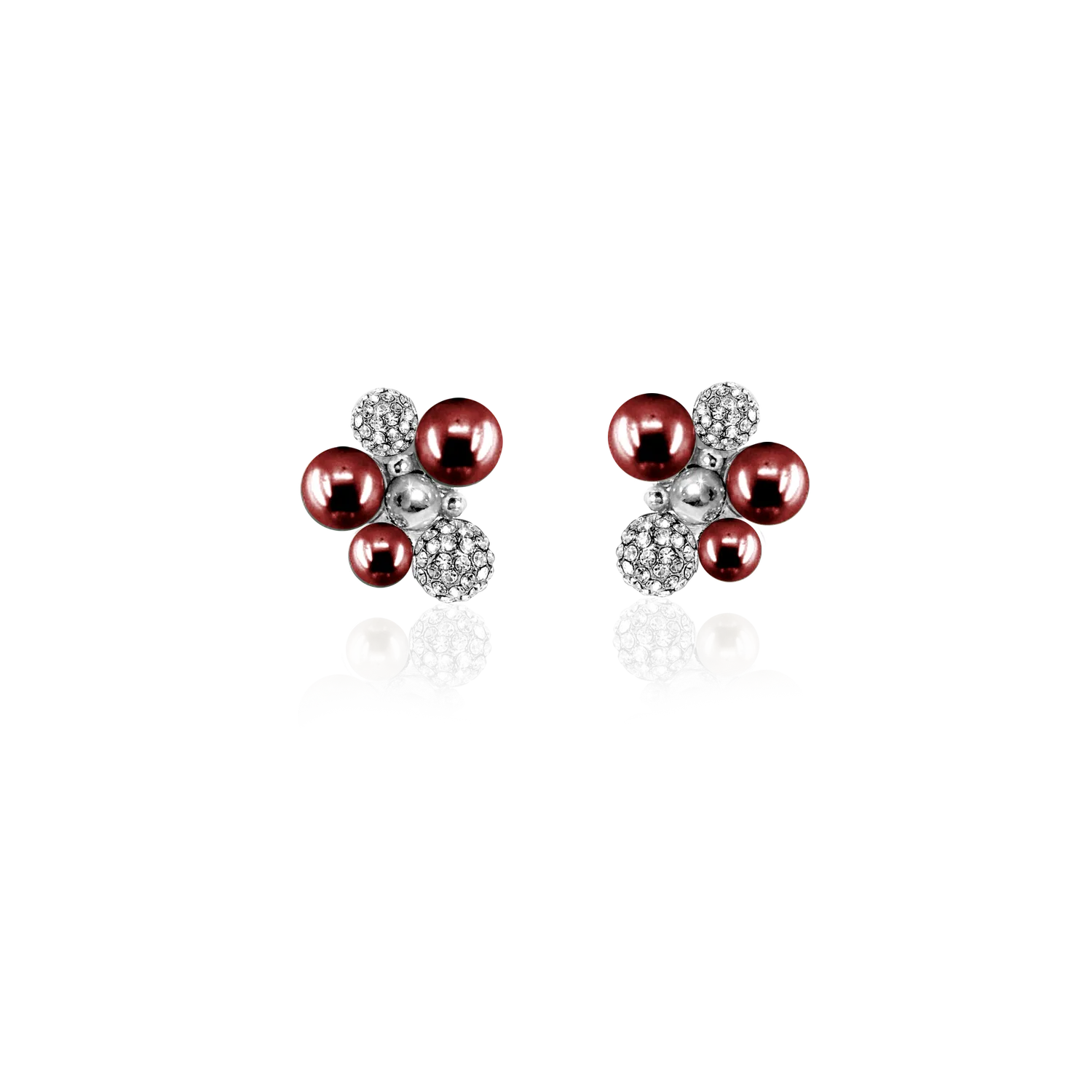 IOAKU Berry Pearl Sparkle stud burgunder gull