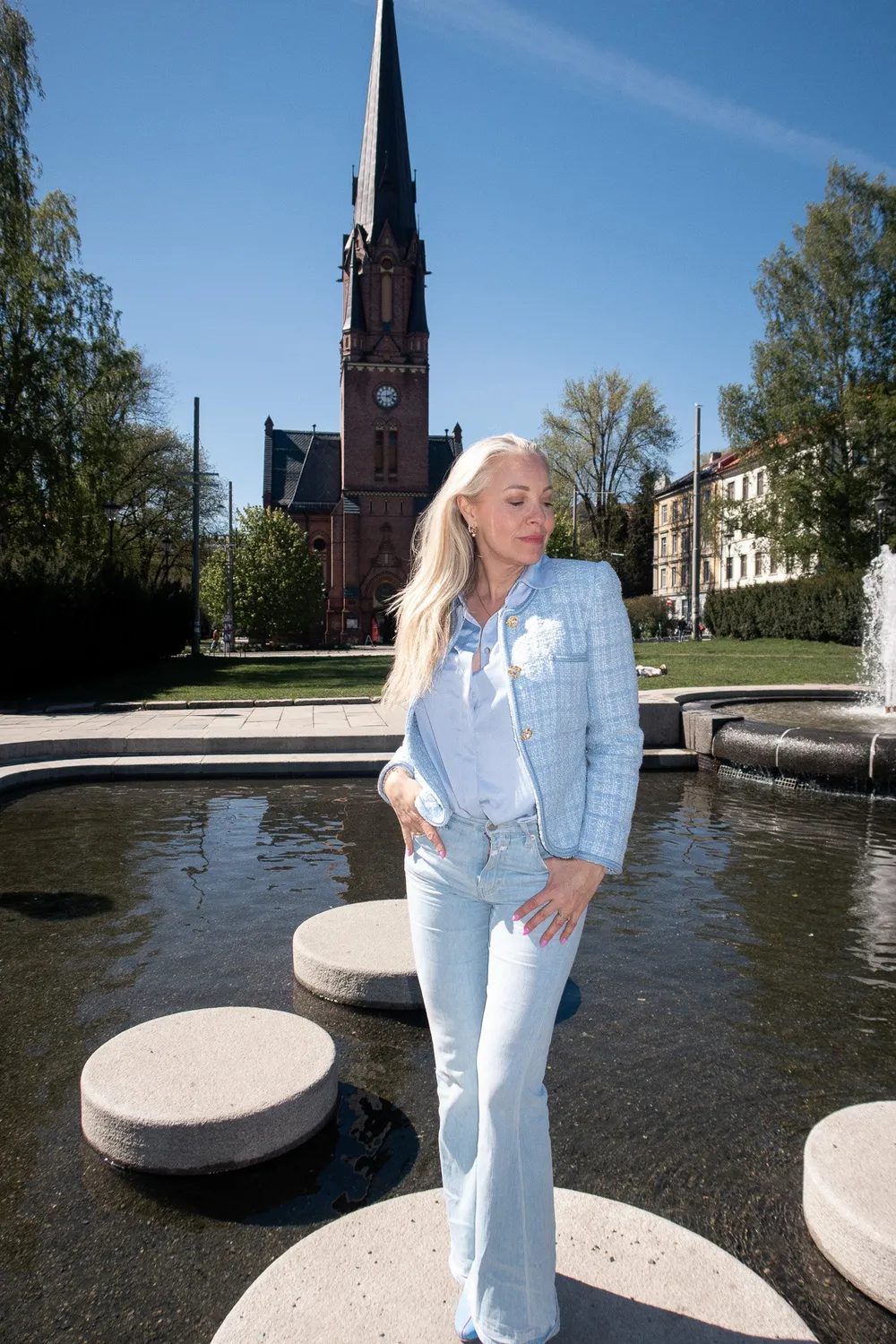 Janne Formoe Jetsetjakke jakke isblå ullblanding