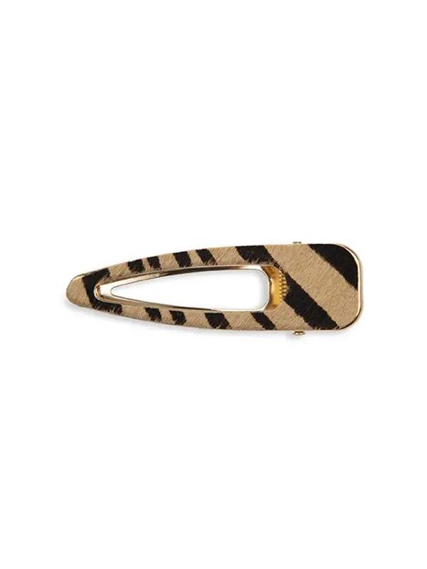 pfg Stockholm Leather Clip hårspenne sebramønstret