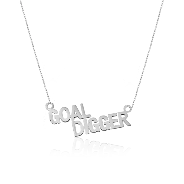 IOAKU Statement Quote Goal Digger halskjede gull 45 cm vannavstøtende