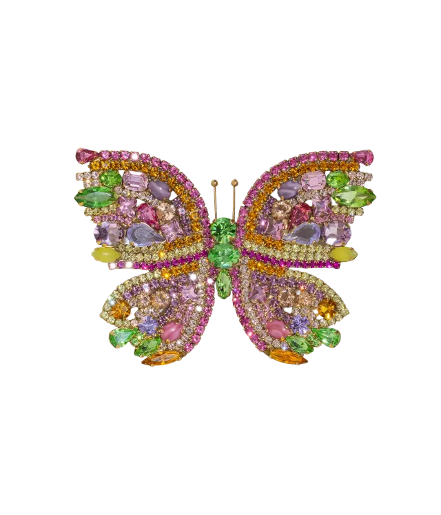 Loren Hope Butterfly X-Large brosje Olive Jade glass