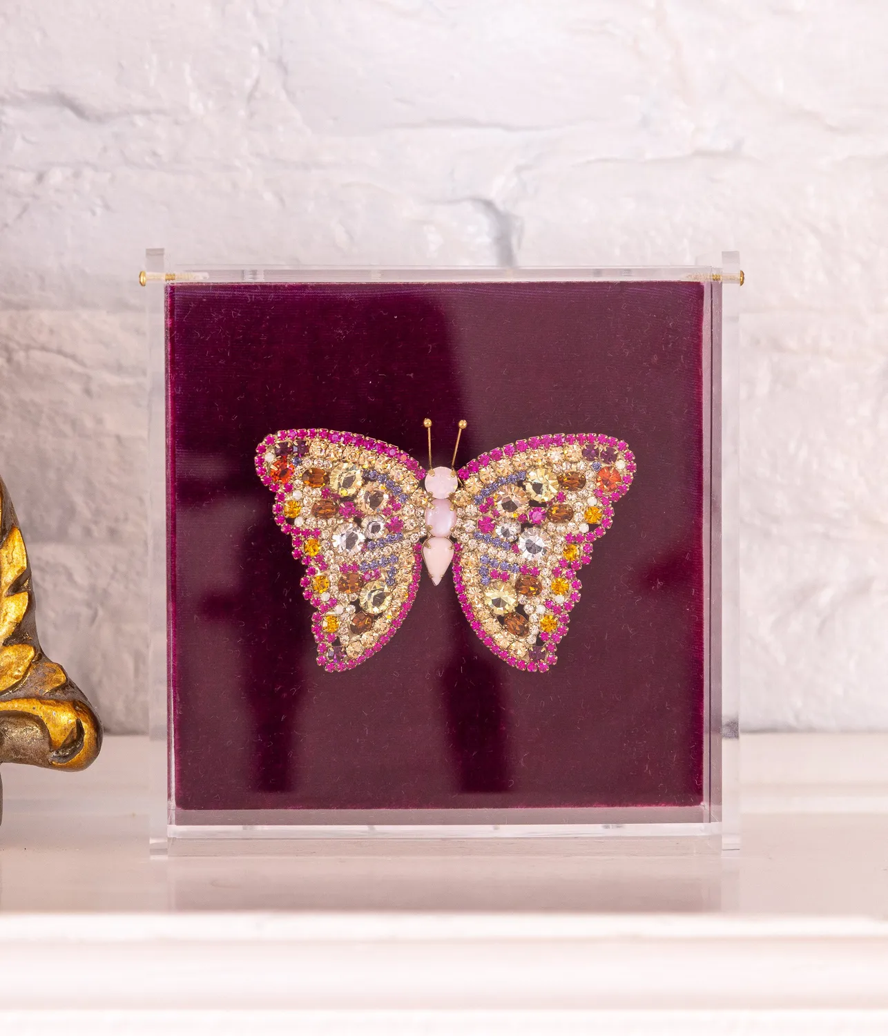 Loren Hope Butterfly brosje large fuchsia