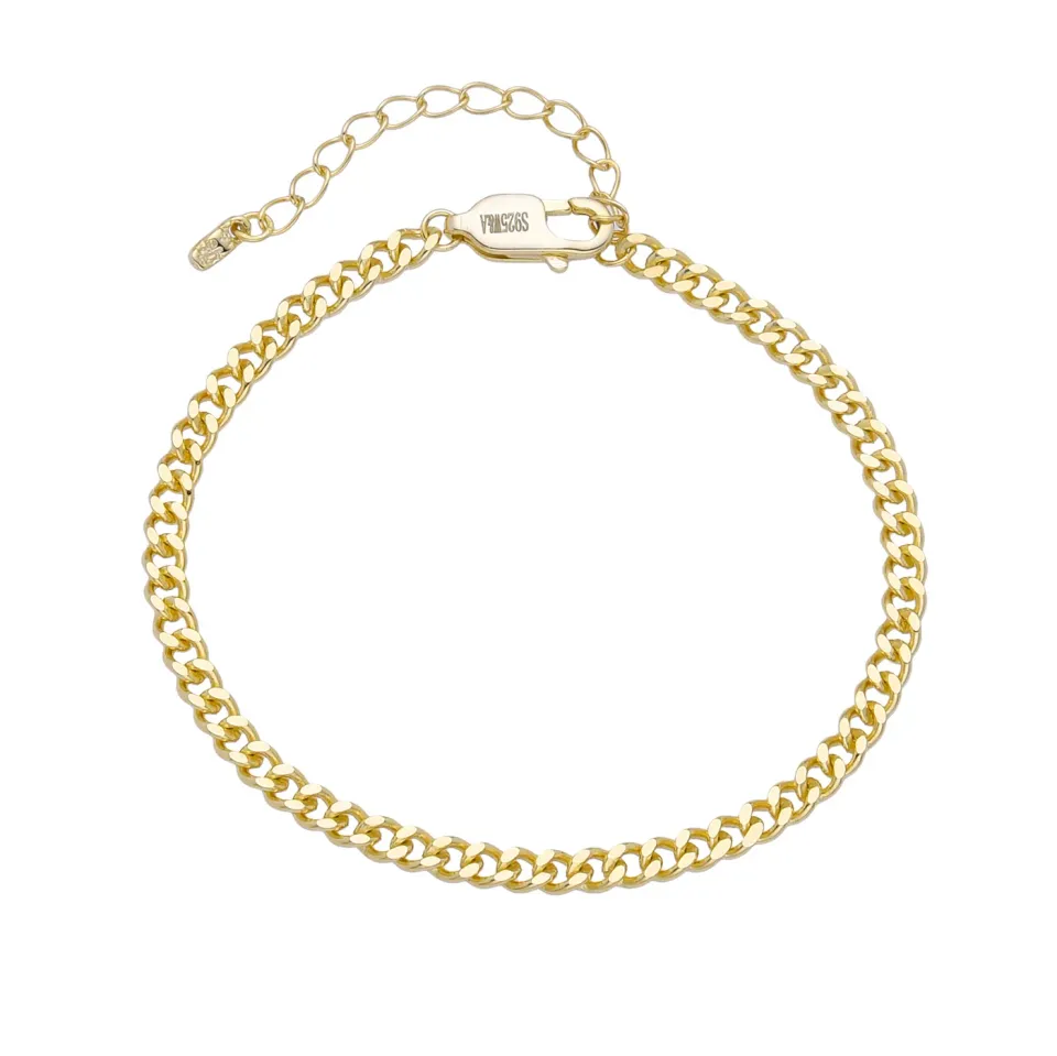 Wioga Hilda armbånd forgylt sølv perle 15,5-18 cm