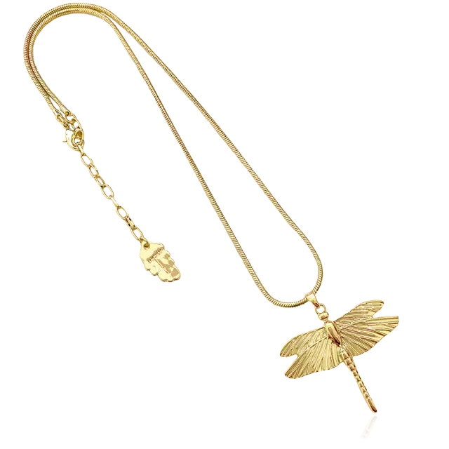 IOAKU Single Chain Mini Dragonfly halskjede gull 45 cm