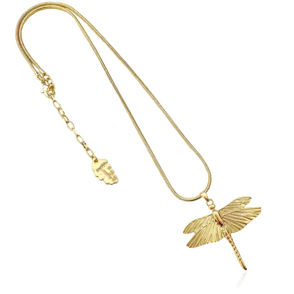 IOAKU Single Chain Mini Dragonfly halskjede gull 45 cm