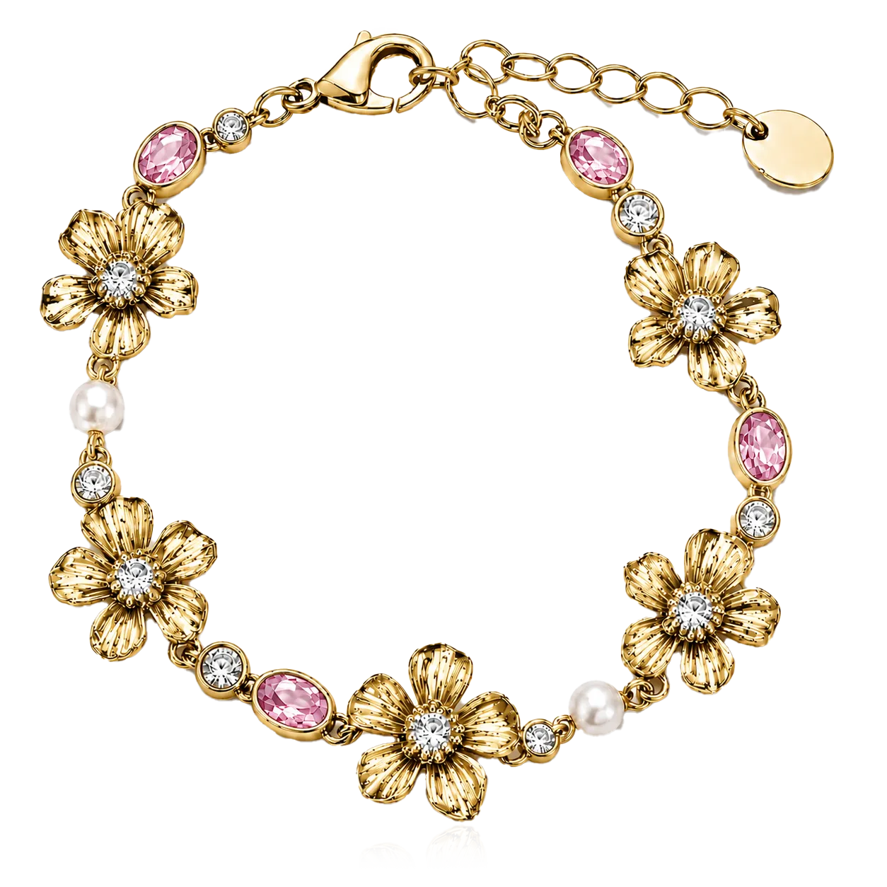 IOAKU La Fleur Garden Armbånd myk rosa gull blomst