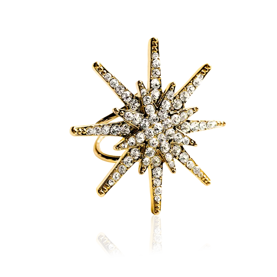 IOAKU Alpha Star ring gull justerbar messing