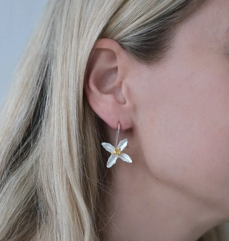 Wos Ava øredobber sølv blomst 3,3 cm