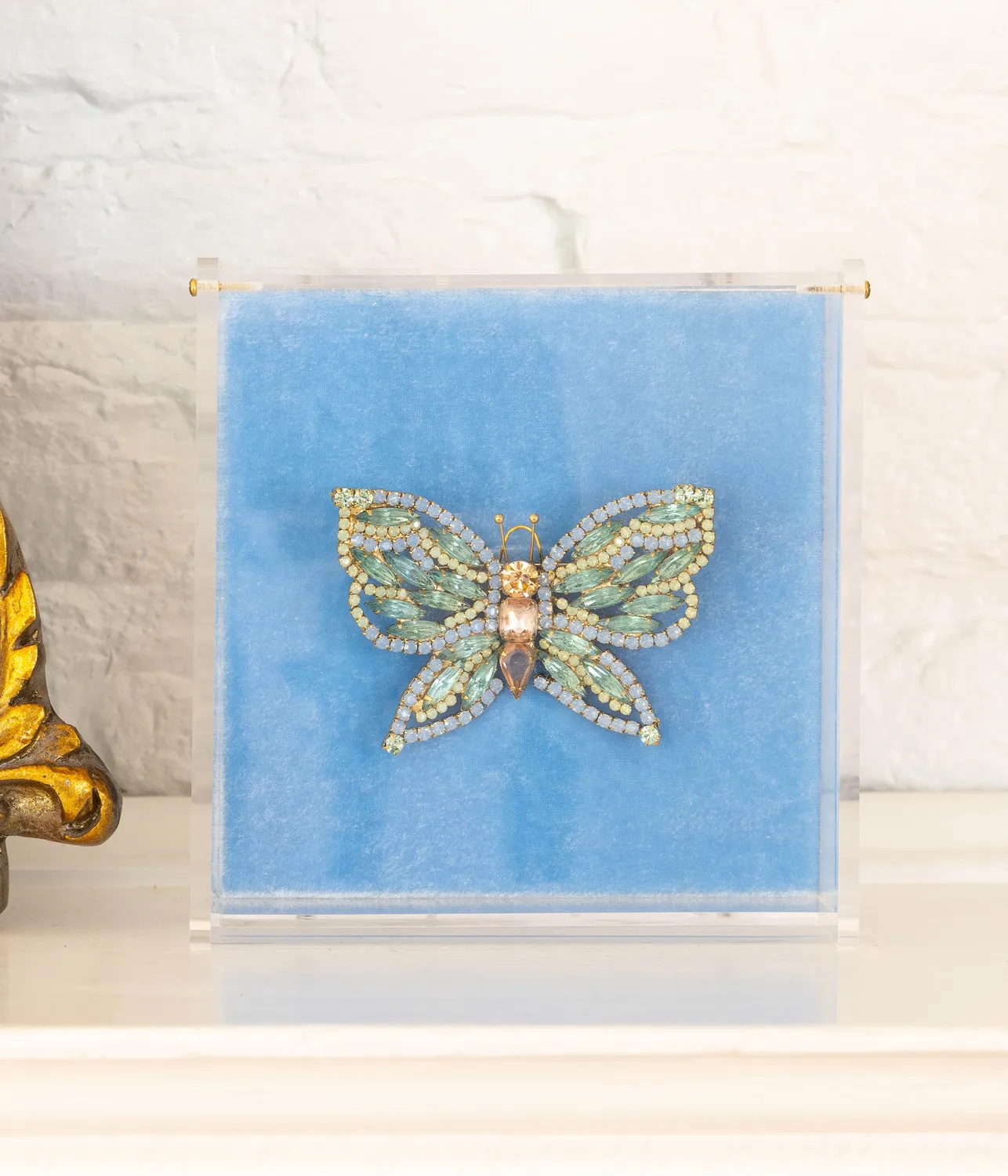 Loren Hope Butterfly brosje large aqua