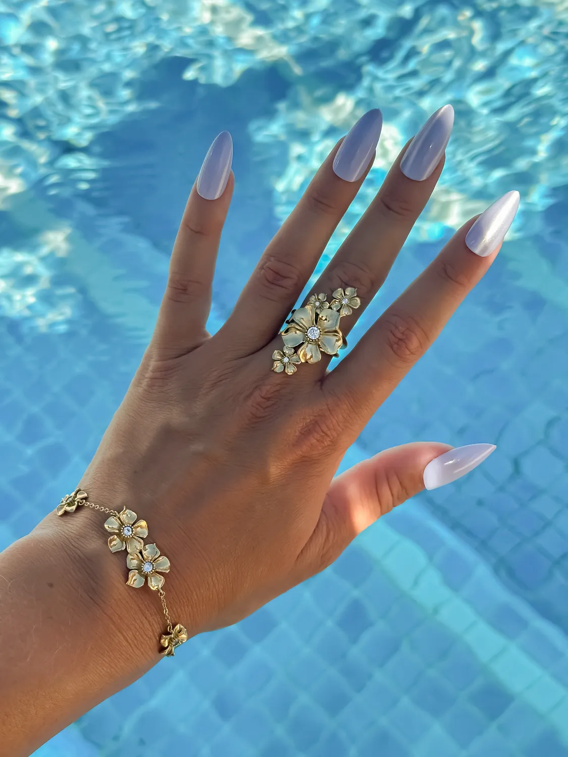 IOAKU La Fleur Multi ring gull vanntett str 7