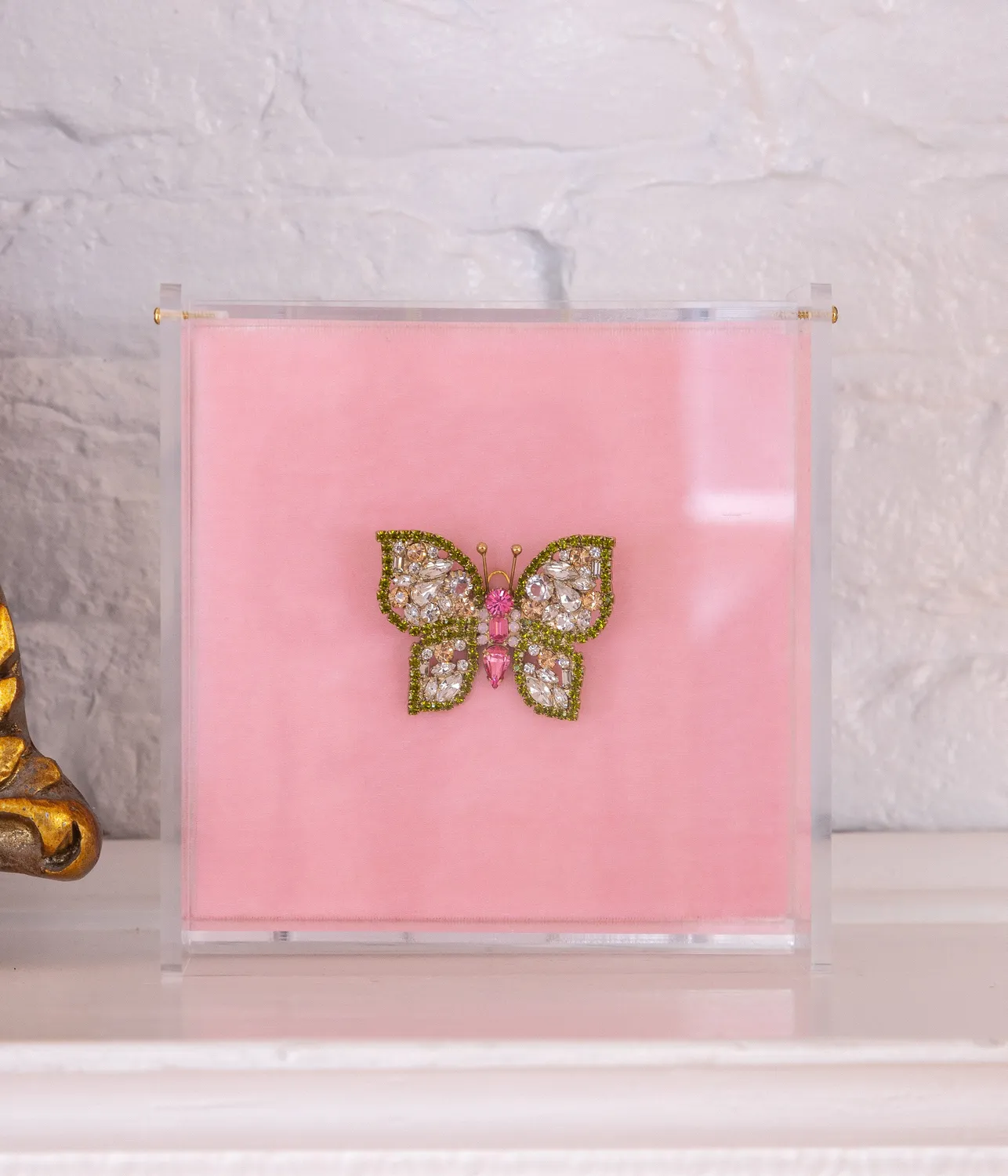 Loren Hope Butterfly brosje small olivine