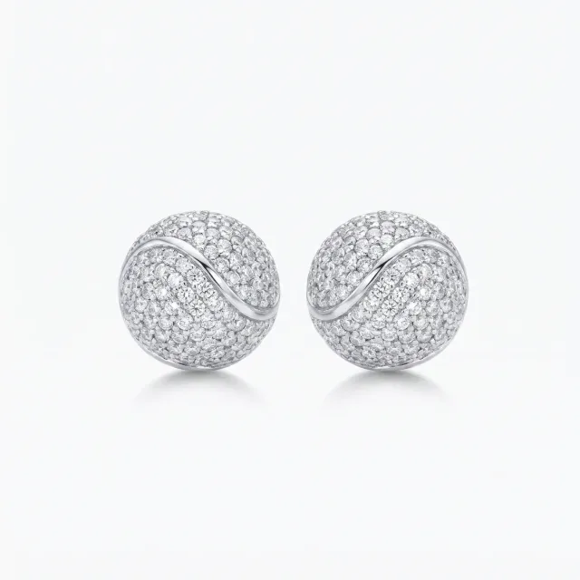 IOAKU Sparkle Tennis øredobber gull 1 cm stål