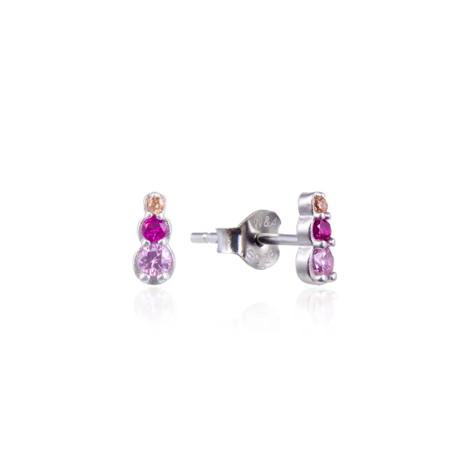 Wioga Oda øredobber sølv rosa 0,5 cm