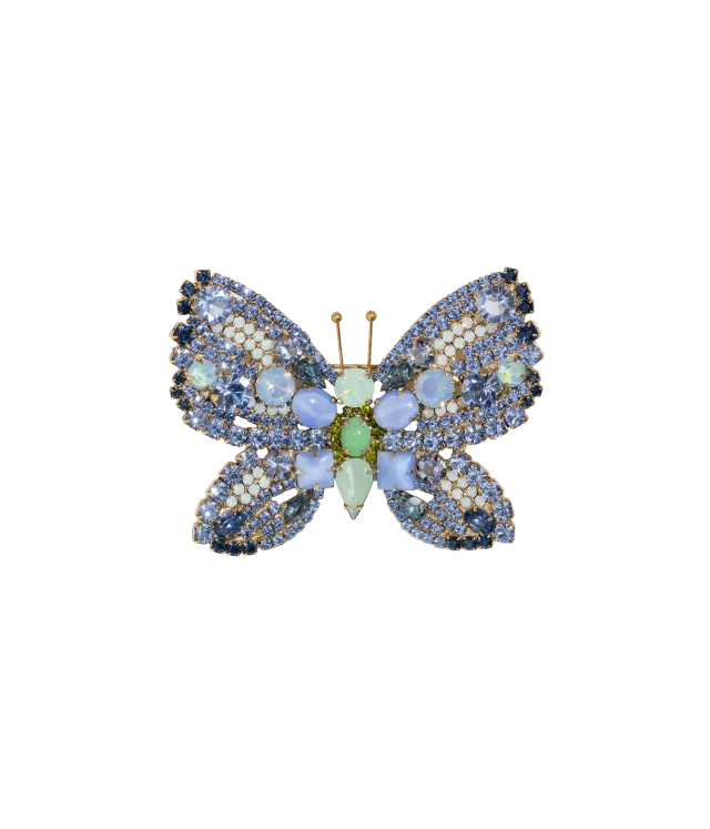 Loren Hope Large Butterfly brosje Light Sapphire White Opal