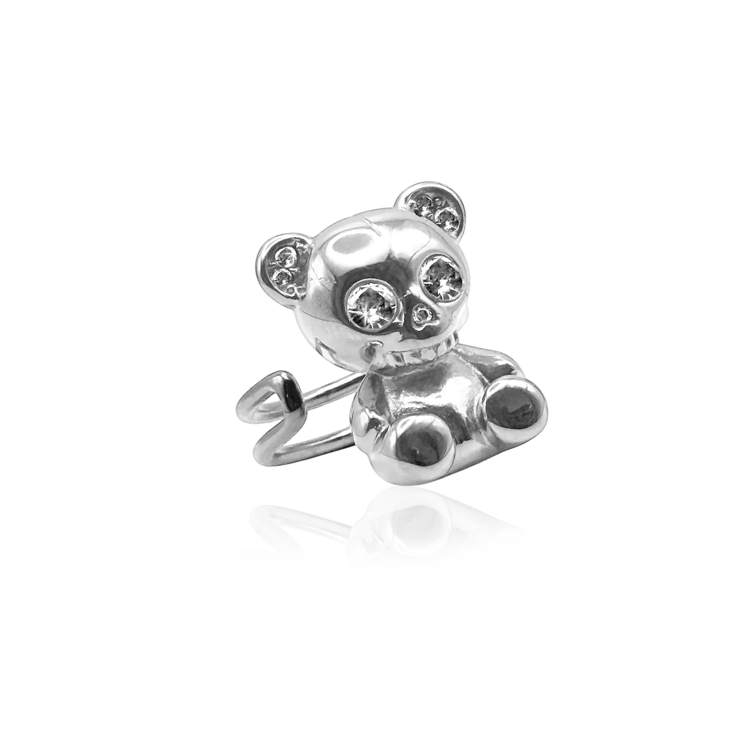 IOAKU Bear Skeleton ring gull justerbar bamse