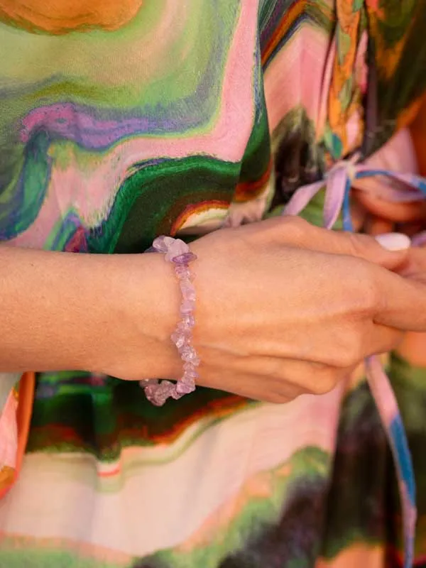 pfg Stockholm Gemstone armband lilla halvedelsten