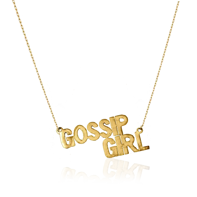 IOAKU Statement Quote Gossip Girl halssmykke gull